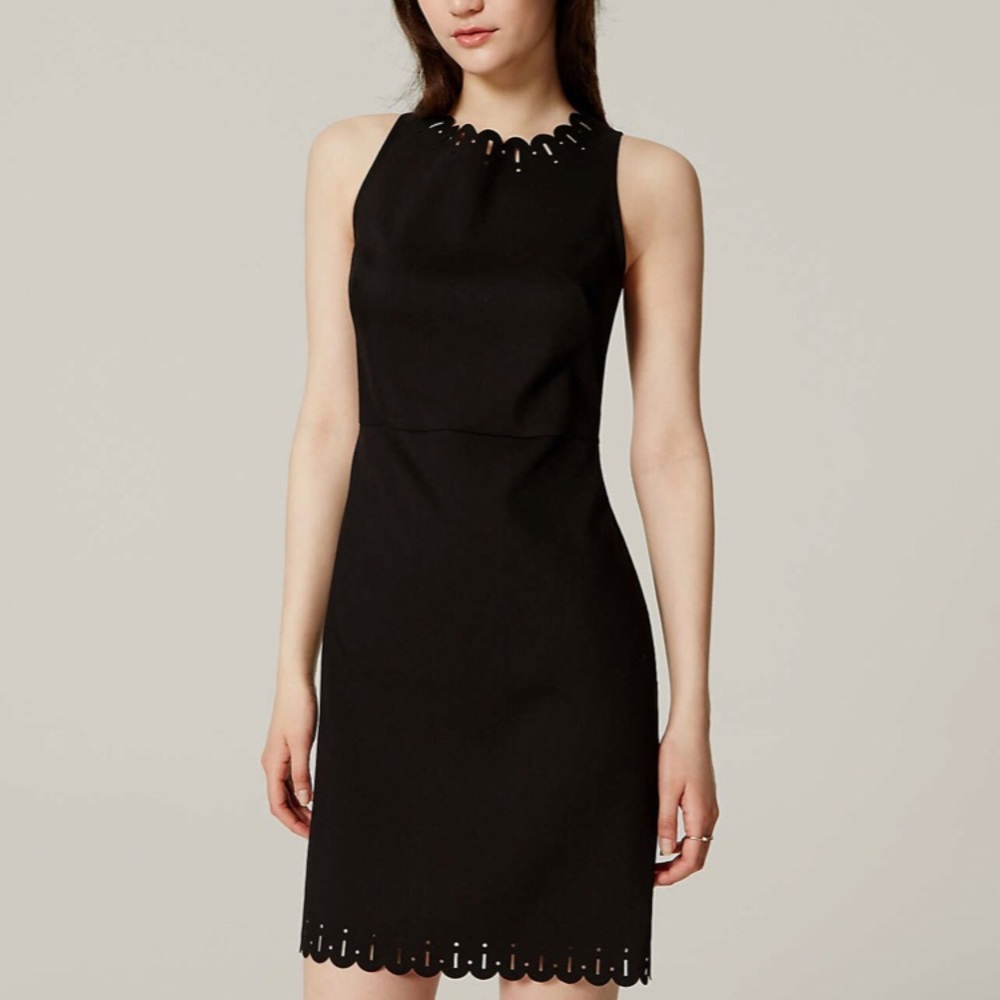LOFT Black Laser Cut Dress